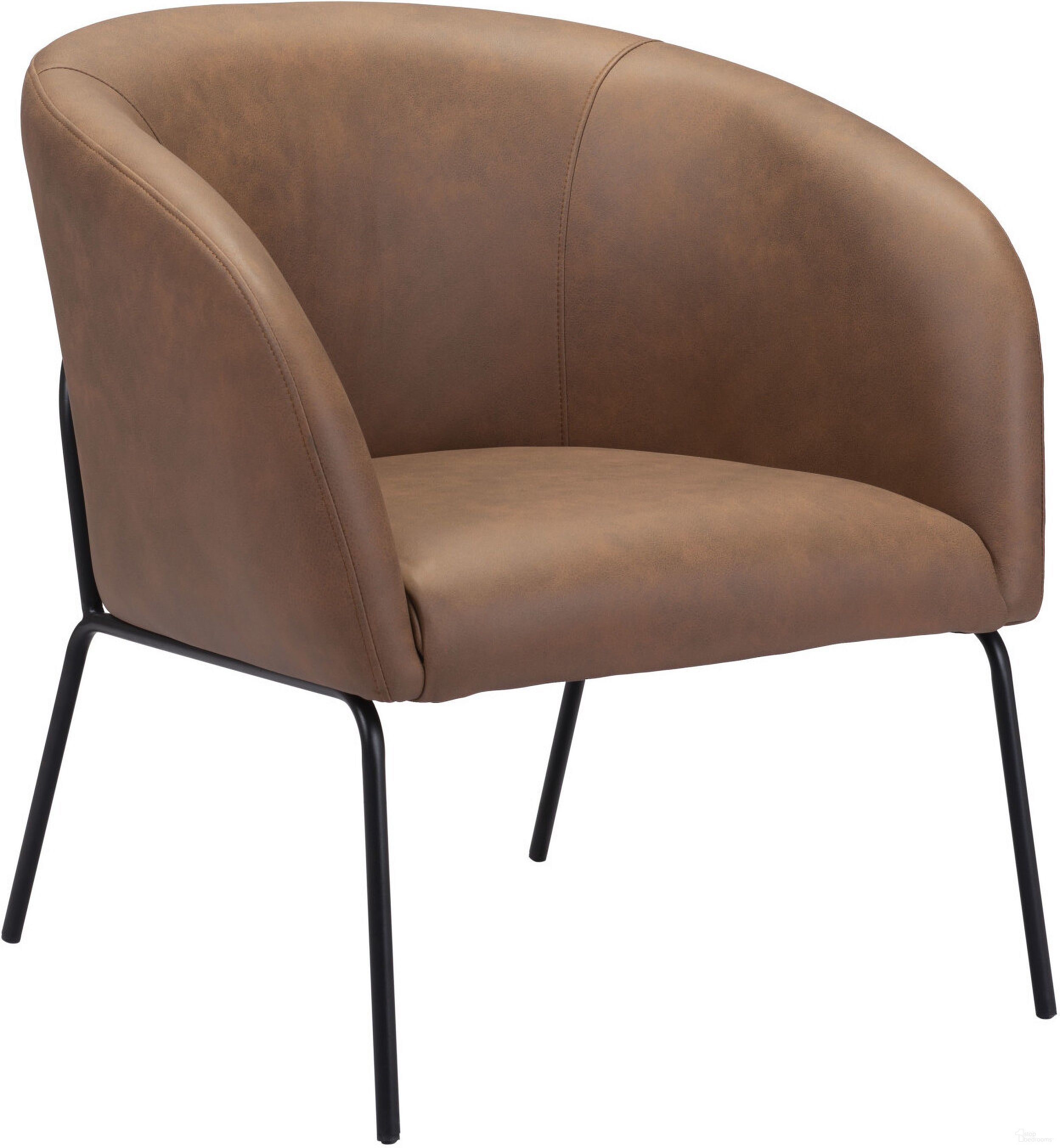 The appearance of Quinten Accent Chair In Vintage Brown designed by Zuo Modern in the modern / contemporary interior design. This vintage brown piece of furniture  was selected by 1StopBedrooms from Quinten Collection to add a touch of cosiness and style into your home. Sku: 109055. Material: Polyester.