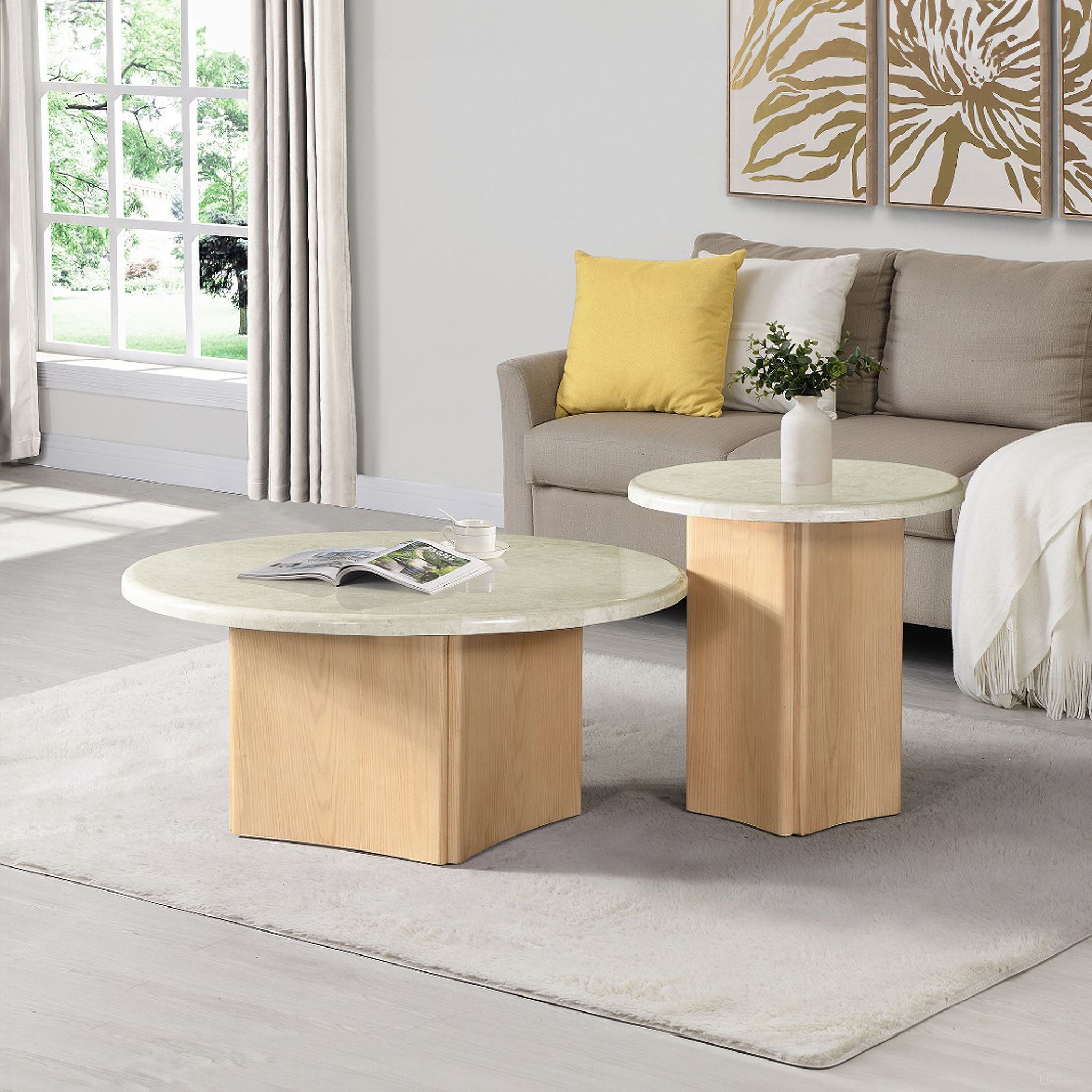 The appearance of Qwin Occasional Table Set In Natural designed by ACME in the modern / contemporary interior design. This natural piece of furniture was selected by 1StopBedrooms from Qwin Collection to add a touch of cosiness and style into your home. Sku: LV03005-1;LV03005-2;LV03006-1;LV03006-2. Material: MDF.