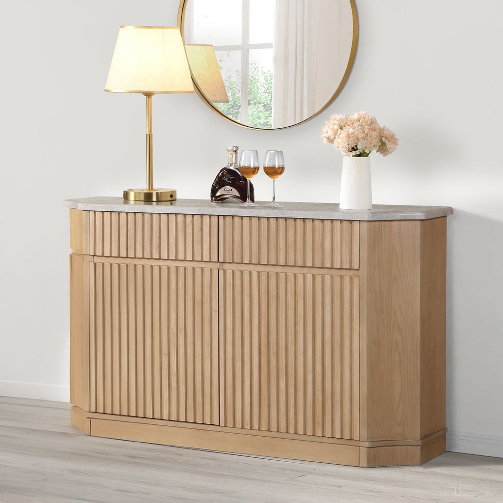 The appearance of Qwin Server with Natrual Marble Top In Natural and Oak designed by ACME in the modern / contemporary interior design. This natural and oak piece of furniture was selected by 1StopBedrooms from Qwin Collection to add a touch of cosiness and style into your home. Sku: DN02878. Material: Wood.