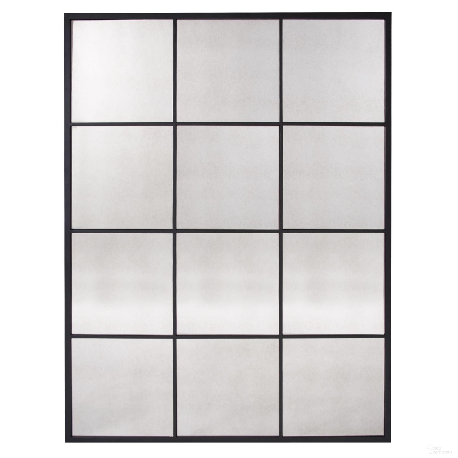Racine Windowpane Mirror In Black