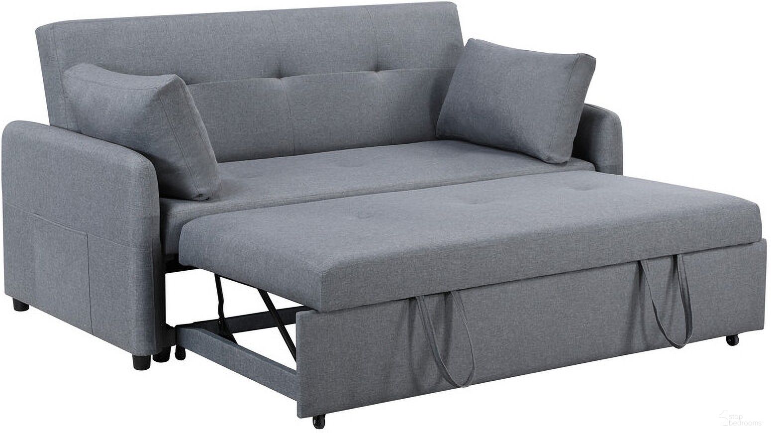 The appearance of Radella 69 Inch Linen Convertible Sleeper Loveseat with USB Ports and Pillows In Gray designed by Lilola Home in the modern / contemporary interior design. This gray piece of furniture was selected by 1StopBedrooms from Radella Collection to add a touch of cosiness and style into your home. Sku: 81630. Material: Wood.