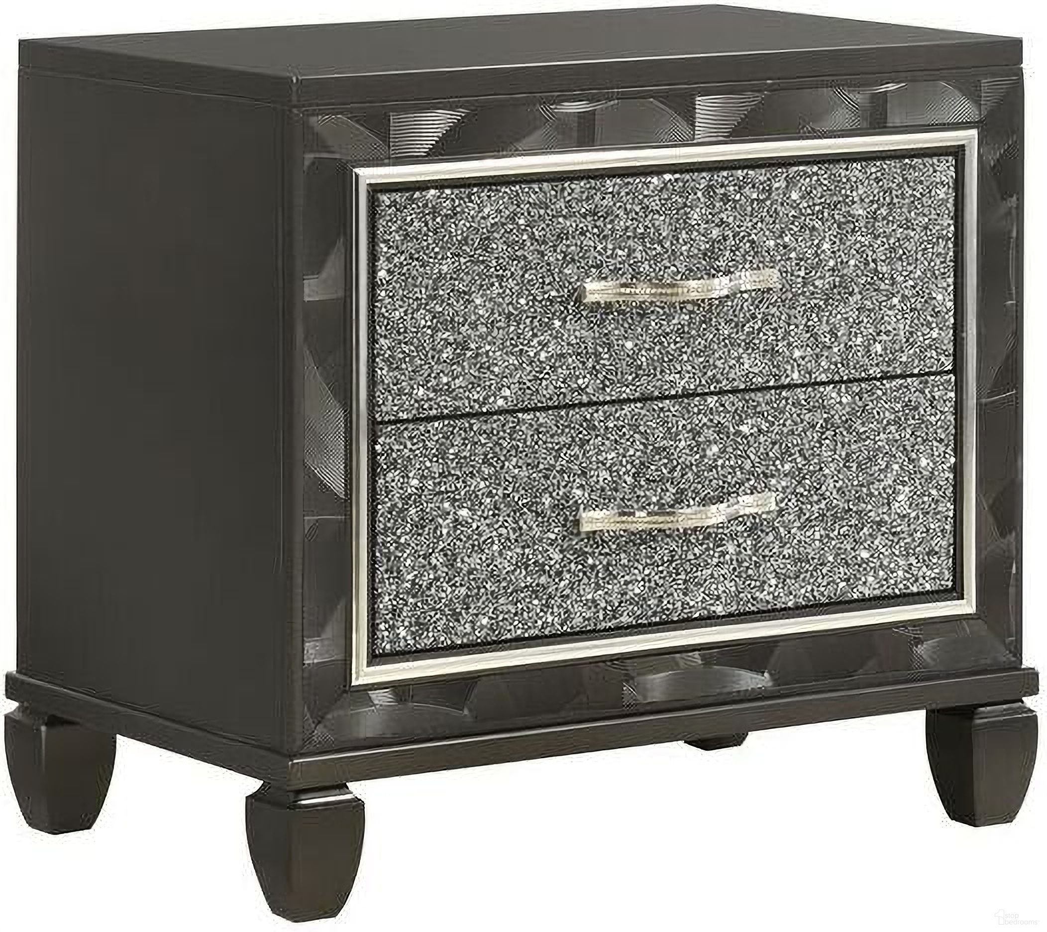 The appearance of Radiance Nightstand In Black designed by New Classic in the modern / contemporary interior design. This black piece of furniture was selected by 1StopBedrooms from Radiance Collection to add a touch of cosiness and style into your home. Sku: B976K-040. Material: Wood.