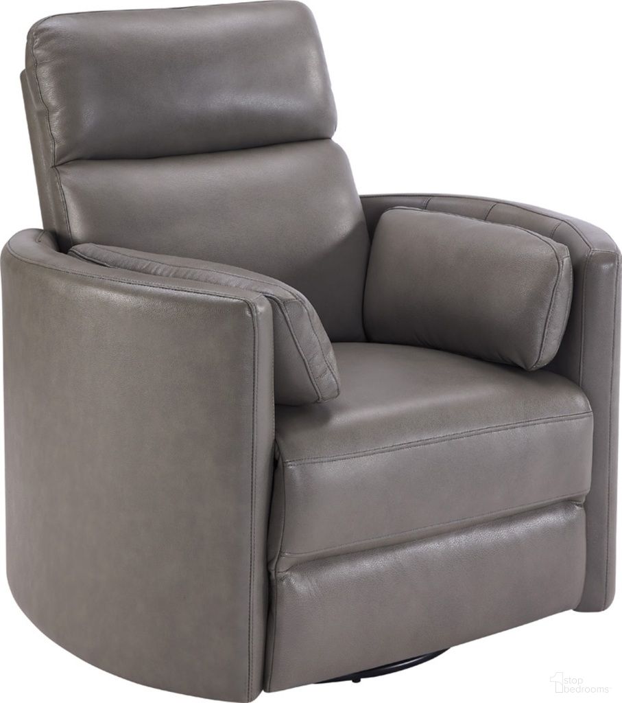 The appearance of Radius Florence Heron Cordless Power Swivel Glider Recliner designed by Parker House in the modern / contemporary interior design. This gray piece of furniture was selected by 1StopBedrooms from Radius Collection to add a touch of cosiness and style into your home. Sku: MRAD#812GSP-P25-FHE. Material: Top Grain Leather.
