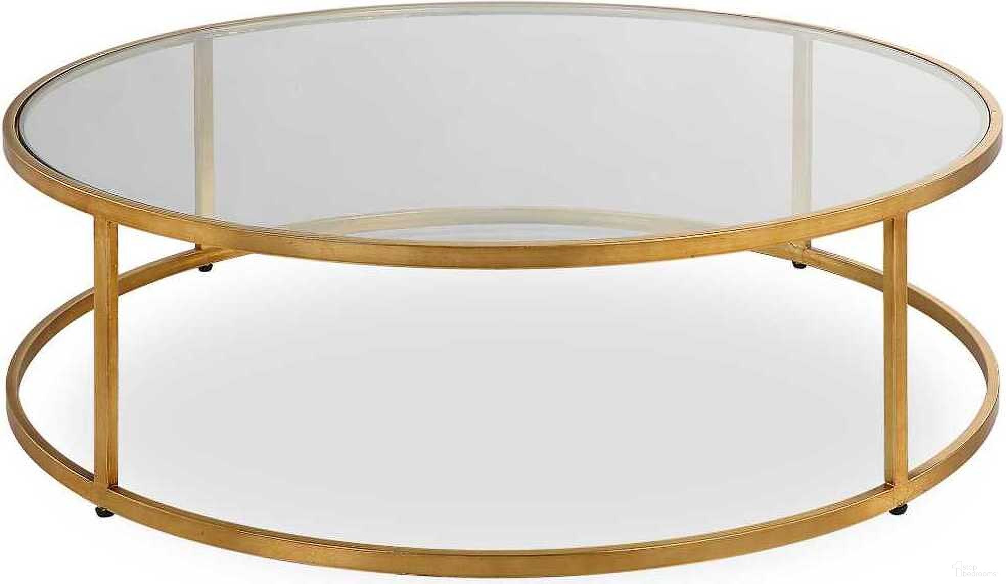 The appearance of Radius Modern Circular Coffee Table In Gold designed by Uttermost in the modern / contemporary interior design. This gold piece of furniture was selected by 1StopBedrooms from Radius Collection to add a touch of cosiness and style into your home. Sku: 22971. Material: Iron.