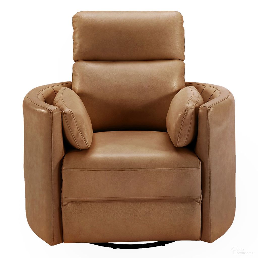The appearance of Radius Power Swivel Glider Recliner In Vintage Caramel designed by Parker House in the modern / contemporary interior design. This vintage caramel piece of furniture was selected by 1StopBedrooms from Radius Collection to add a touch of cosiness and style into your home. Sku: MRAD#812GSP-VGCM. Material: Top Grain Leather.