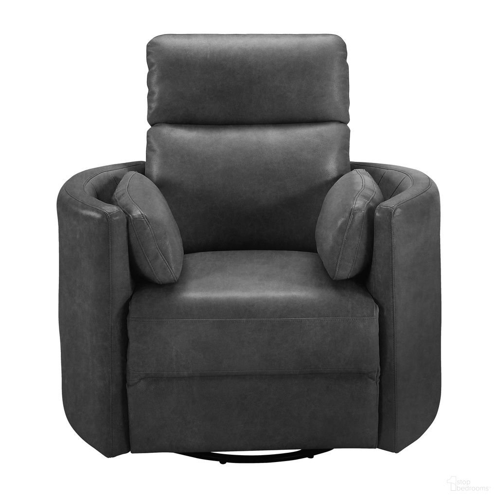 The appearance of Radius Power Swivel Glider Recliner In Vintage Slate designed by Parker House in the modern / contemporary interior design. This vintage slate piece of furniture was selected by 1StopBedrooms from Radius Collection to add a touch of cosiness and style into your home. Sku: MRAD#812GSP-VGSL. Material: Top Grain Leather.