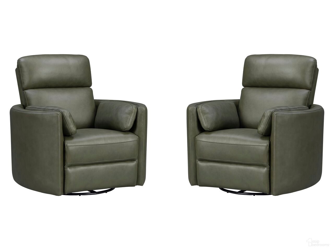 The appearance of Radius Swivel Power Glider Recliner Set of 2 In Lyric Sage designed by Parker House in the modern / contemporary interior design. This lyric sage piece of furniture  was selected by 1StopBedrooms from Radius Collection to add a touch of cosiness and style into your home. Sku: MRAD#812GSP-LYSG;MRAD#812GSP-LYSG. Material: Top Grain Leather.