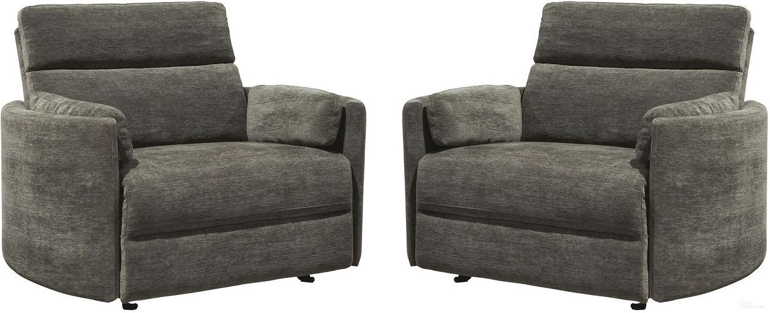The appearance of Radius Xl Extra Wide Power Glider Recliner Set of 2 In Krypton designed by Parker House in the modern / contemporary interior design. This krypton piece of furniture  was selected by 1StopBedrooms from Radius Xl Collection to add a touch of cosiness and style into your home. Sku: MRAD#812GP-XL-KRY;MRAD#812GP-XL-KRY. Material: Polyester.