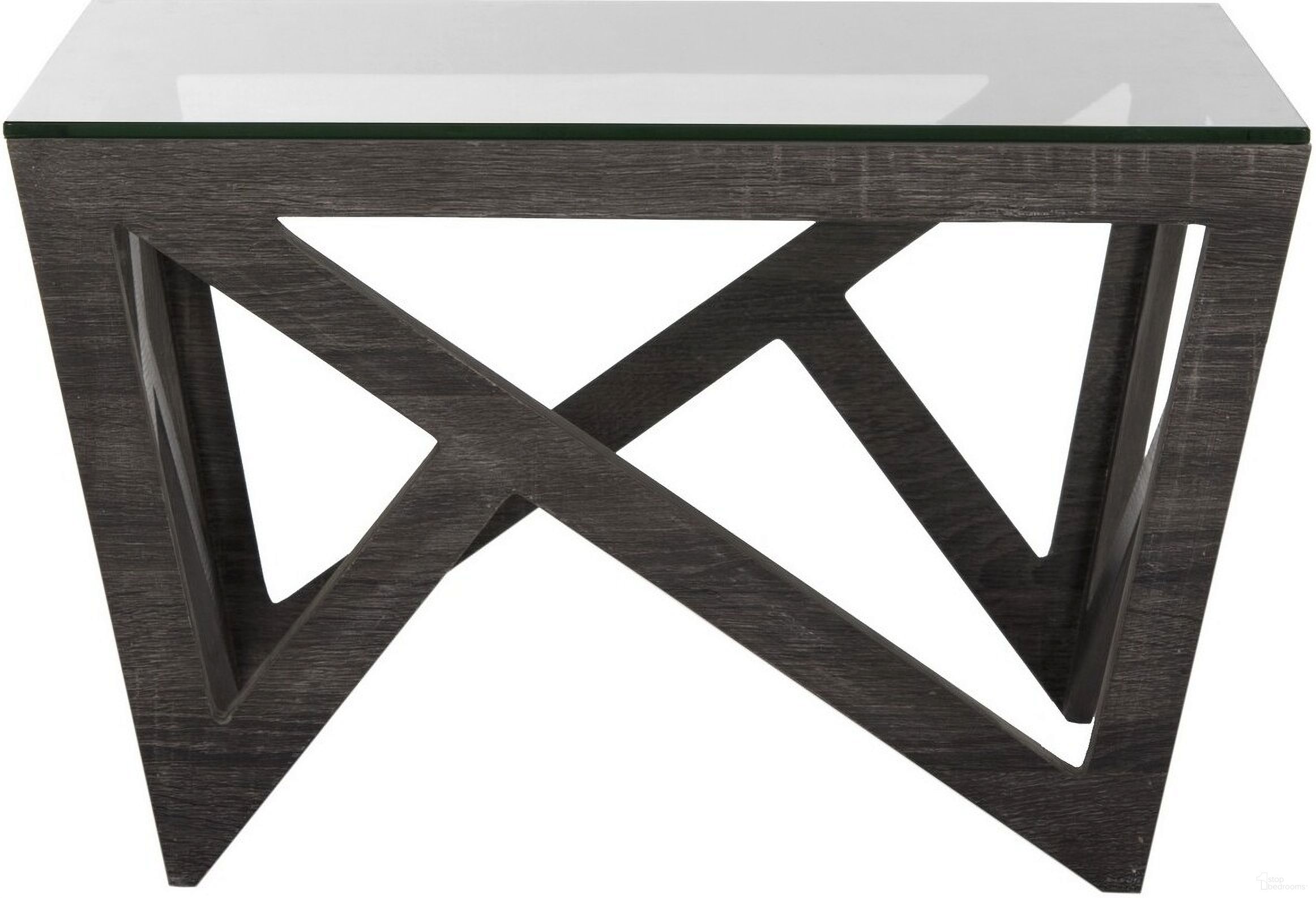 Radley Mid Century Glass Top Coffee Table in Dark Grey