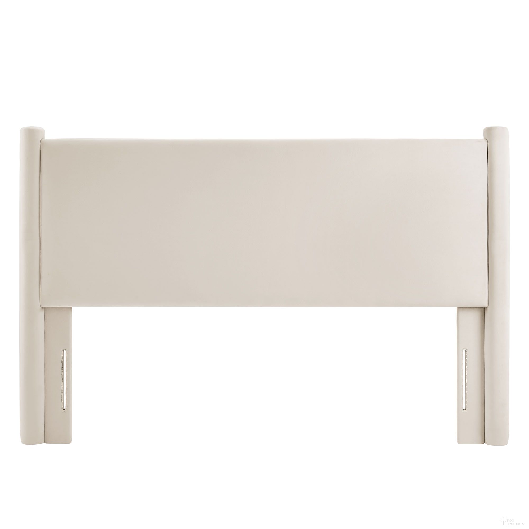 Rael Performance Velvet Queen Headboard In Alabaster