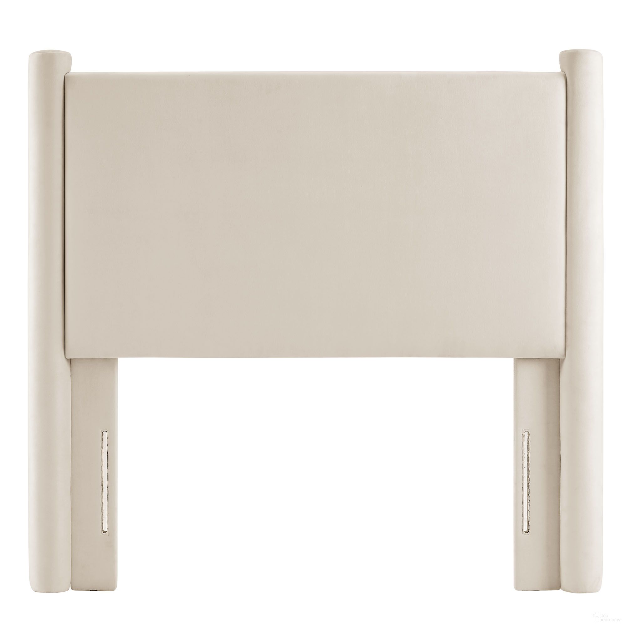 Rael Performance Velvet Twin Headboard In Alabaster