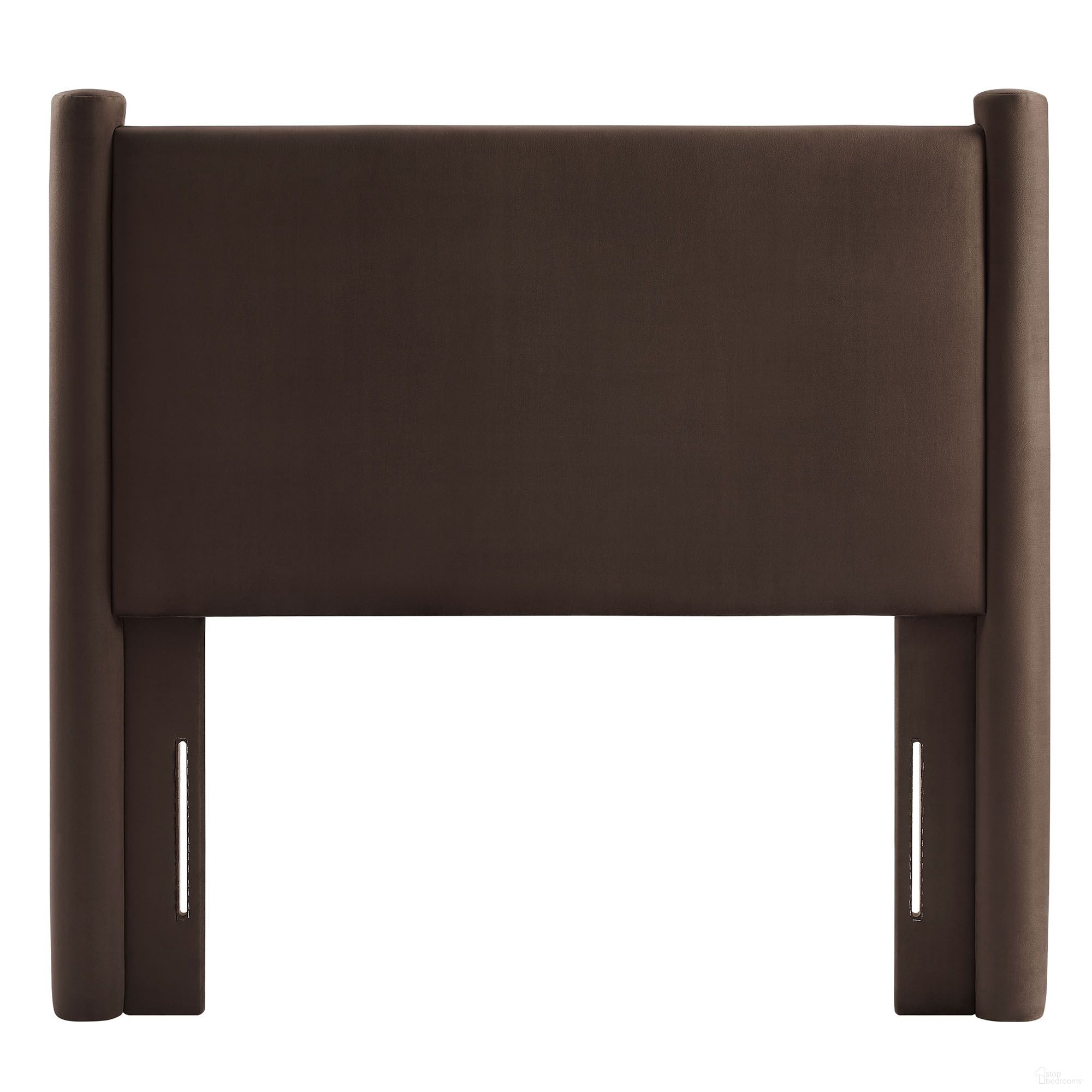 Rael Performance Velvet Twin Headboard In Chocolate Brown