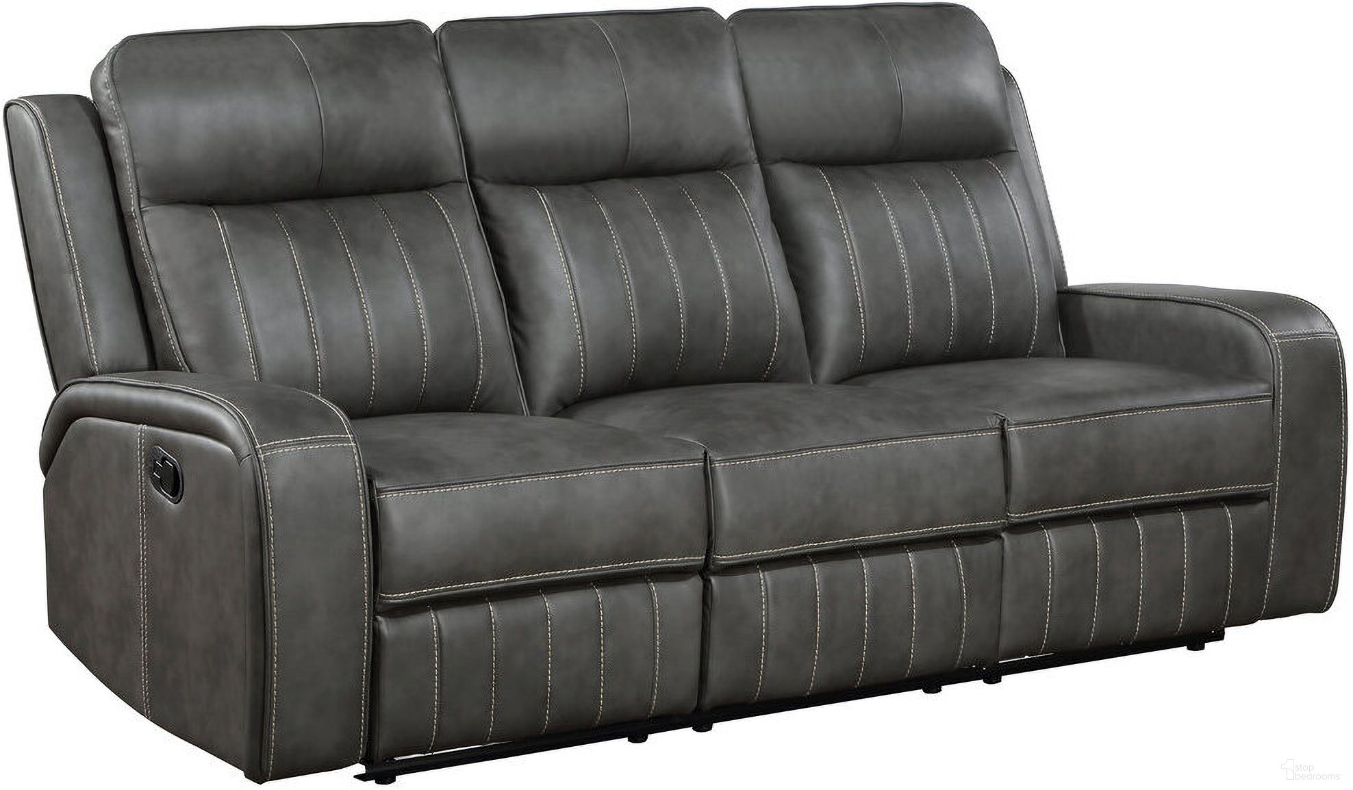 The appearance of Raelynn Upholstered Motion Reclining Sofa Grey designed by Coaster in the transitional interior design. This grey piece of furniture was selected by 1StopBedrooms from Raelynn Collection to add a touch of cosiness and style into your home. Sku: 603191. Material: Upholstered.