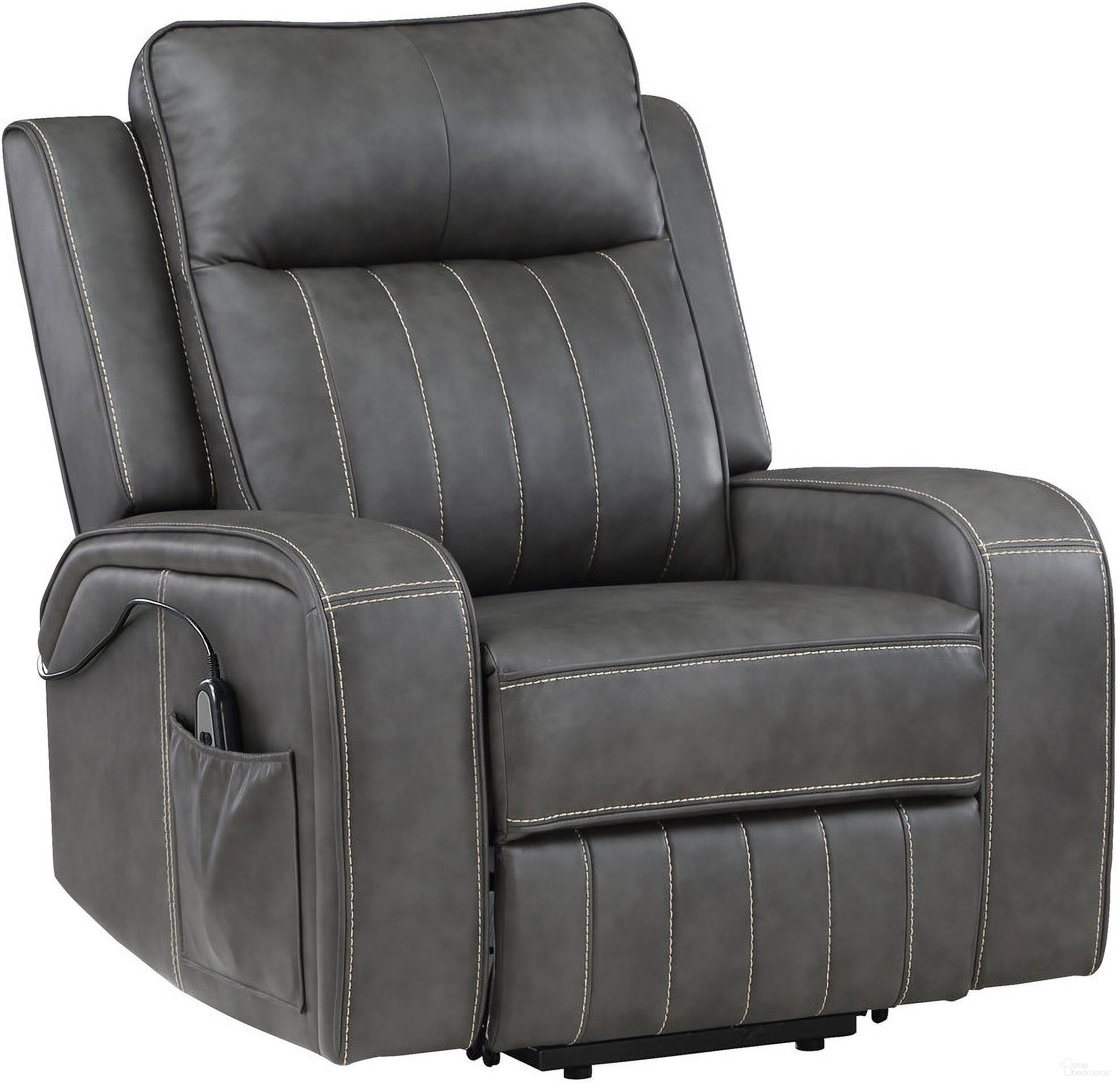 The appearance of Raelynn Upholstered Power Lift Recliner Chair In Grey designed by Coaster in the transitional interior design. This grey piece of furniture was selected by 1StopBedrooms from Raelynn Collection to add a touch of cosiness and style into your home. Sku: 603194P. Material: Polyester.