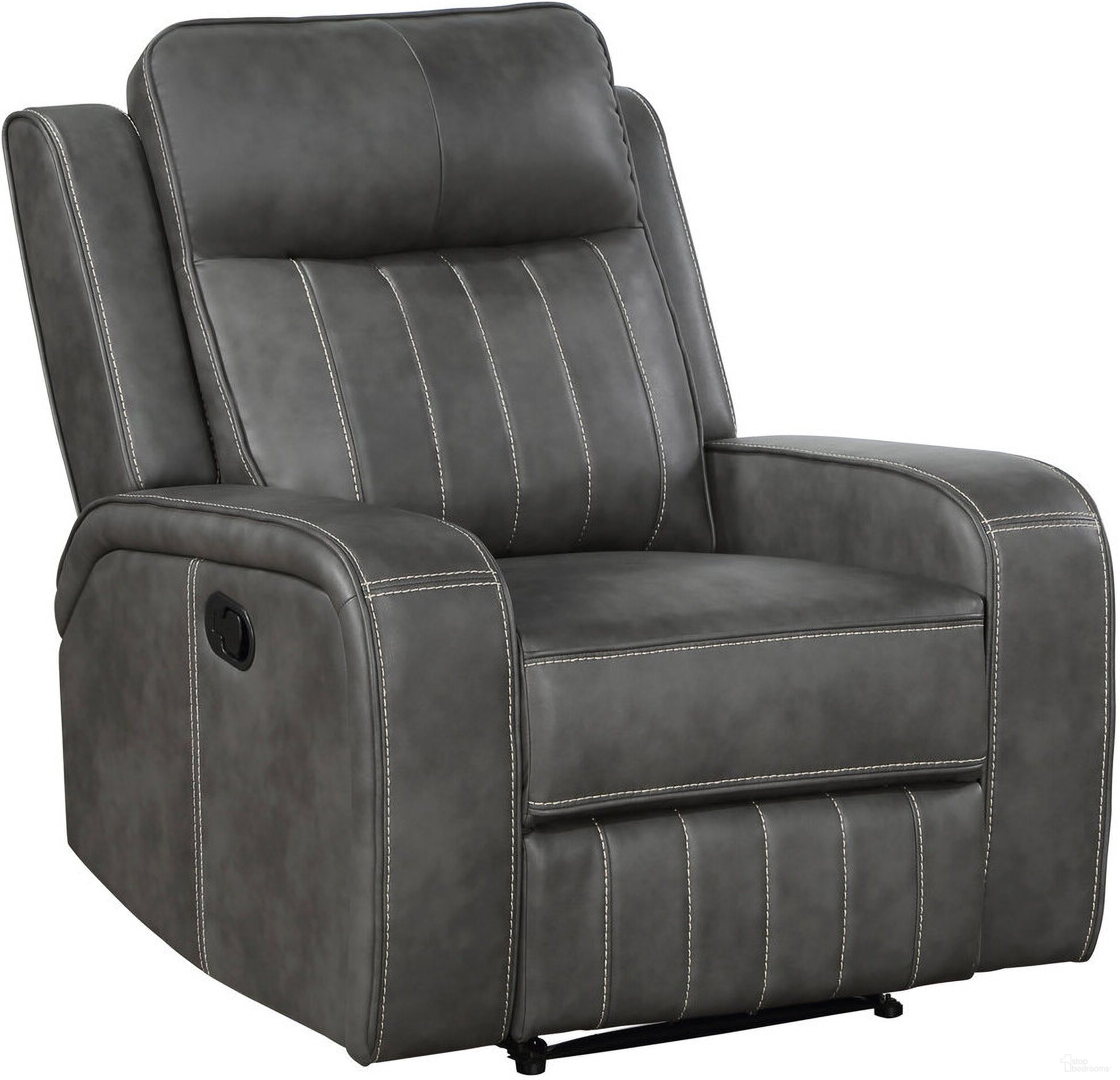 The appearance of Raelynn Upholstered Recliner Chair Grey designed by Coaster in the transitional interior design. This grey piece of furniture was selected by 1StopBedrooms from Raelynn Collection to add a touch of cosiness and style into your home. Sku: 603193. Material: Upholstered.