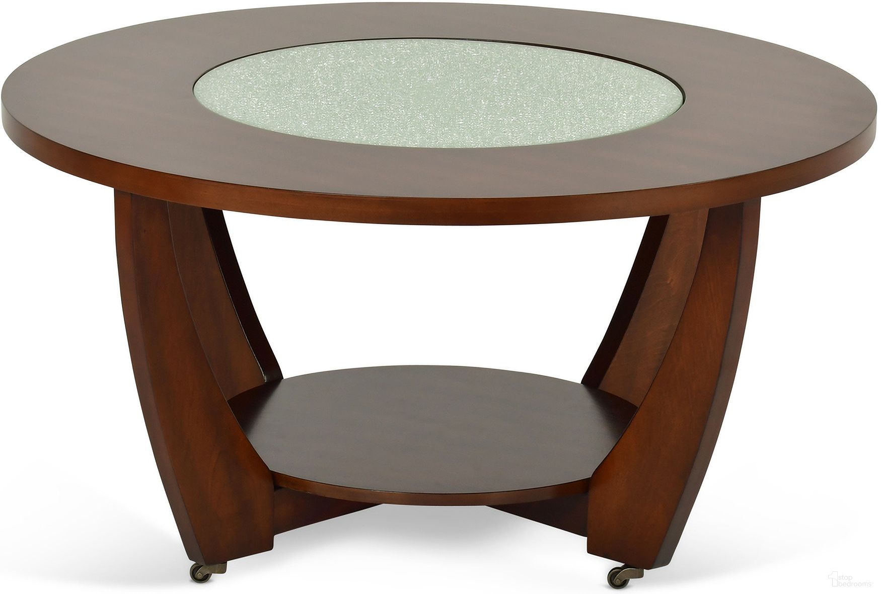 Rafael Merlot Cherry Cocktail Table with Casters