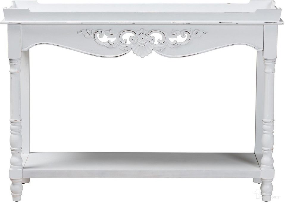 Rafferty Distressed Console Table In White