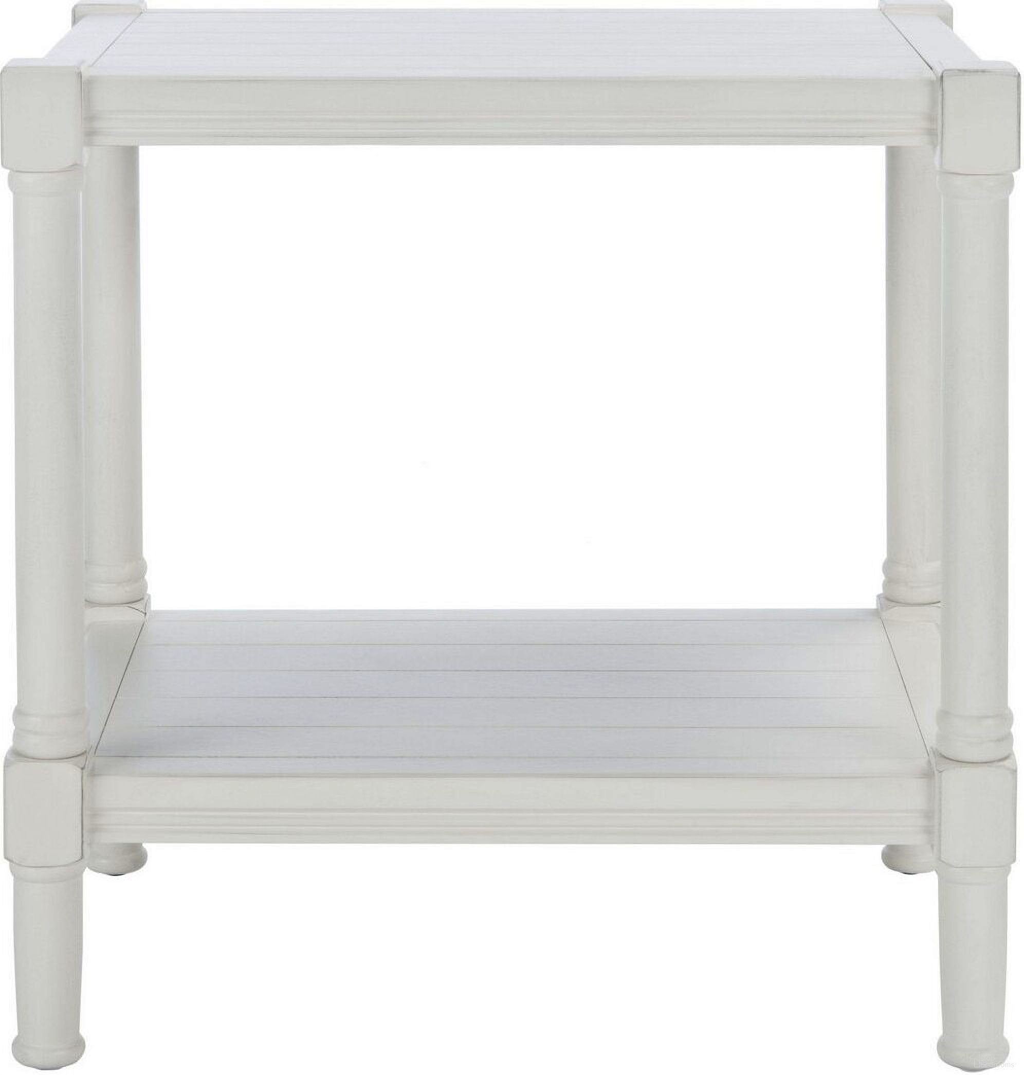 Rafiki Rectangle Accent Table in Distressed White