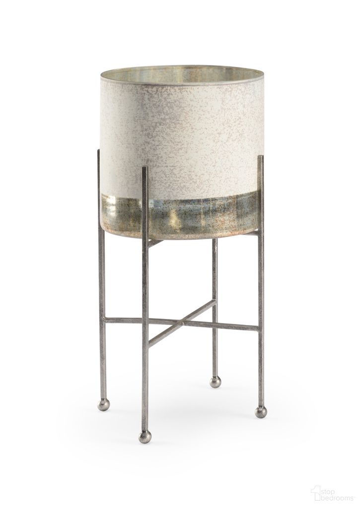 The appearance of Ragsdale Candleholder Medium In Silver and Cream designed by Chelsea House in the modern / contemporary interior design. This silver/cream piece of furniture  was selected by 1StopBedrooms from Chelsea House Misc Collection to add a touch of cosiness and style into your home. Sku: 384075. Material: Glass.