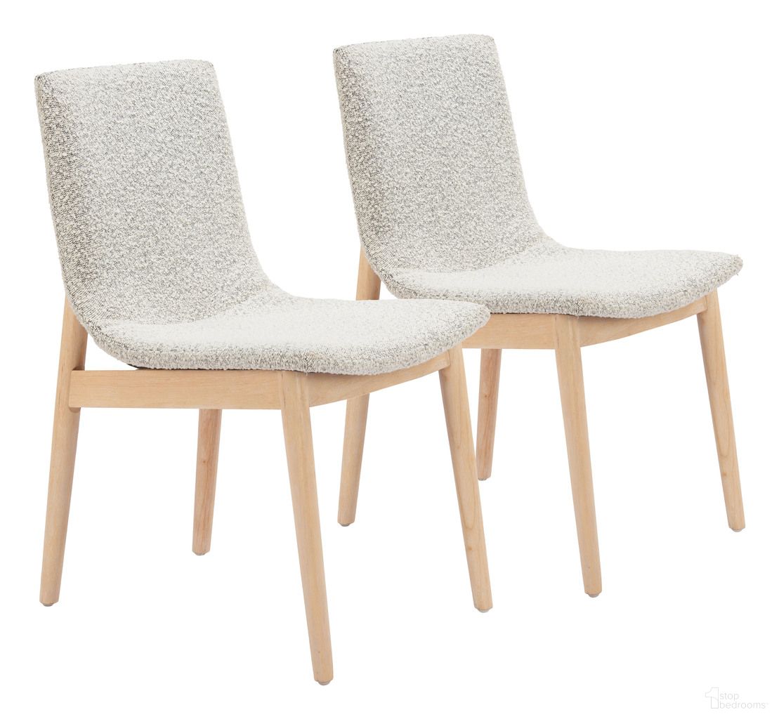 The appearance of Raha Dining Chair Set of 2 In Whitewashed and Grey designed by Zuo Modern in the modern / contemporary interior design. This whitewashed and grey piece of furniture was selected by 1StopBedrooms from Raha Collection to add a touch of cosiness and style into your home. Sku: 110696. Material: Polyester. Chair Type: Side Chair.