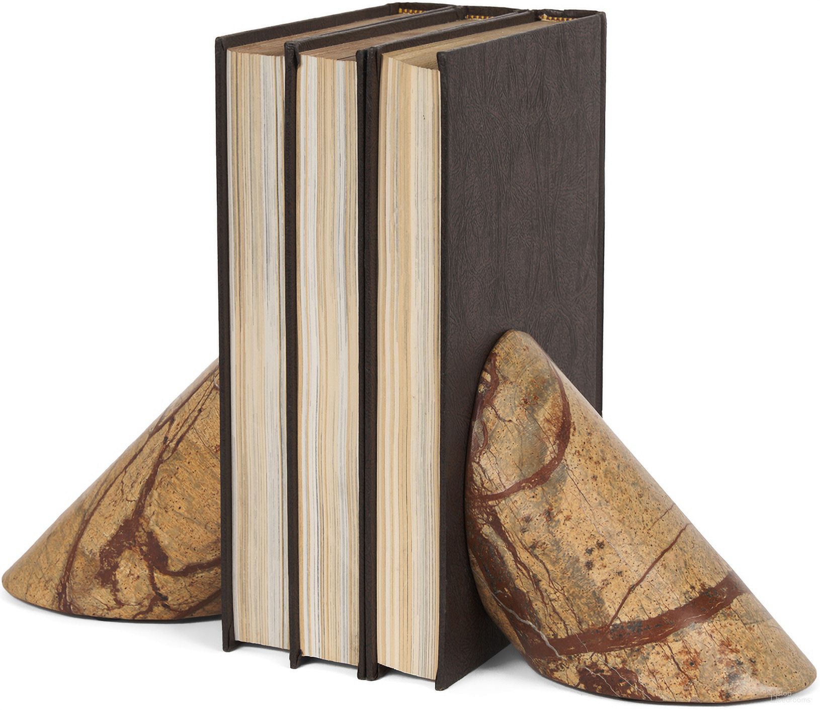The appearance of Rahima Forest Marble Angled Bookends In Brown designed by Mercana in the modern / contemporary interior design. This brown piece of furniture was selected by 1StopBedrooms from Rahima Collection to add a touch of cosiness and style into your home. Sku: 70701. Material: Marble.