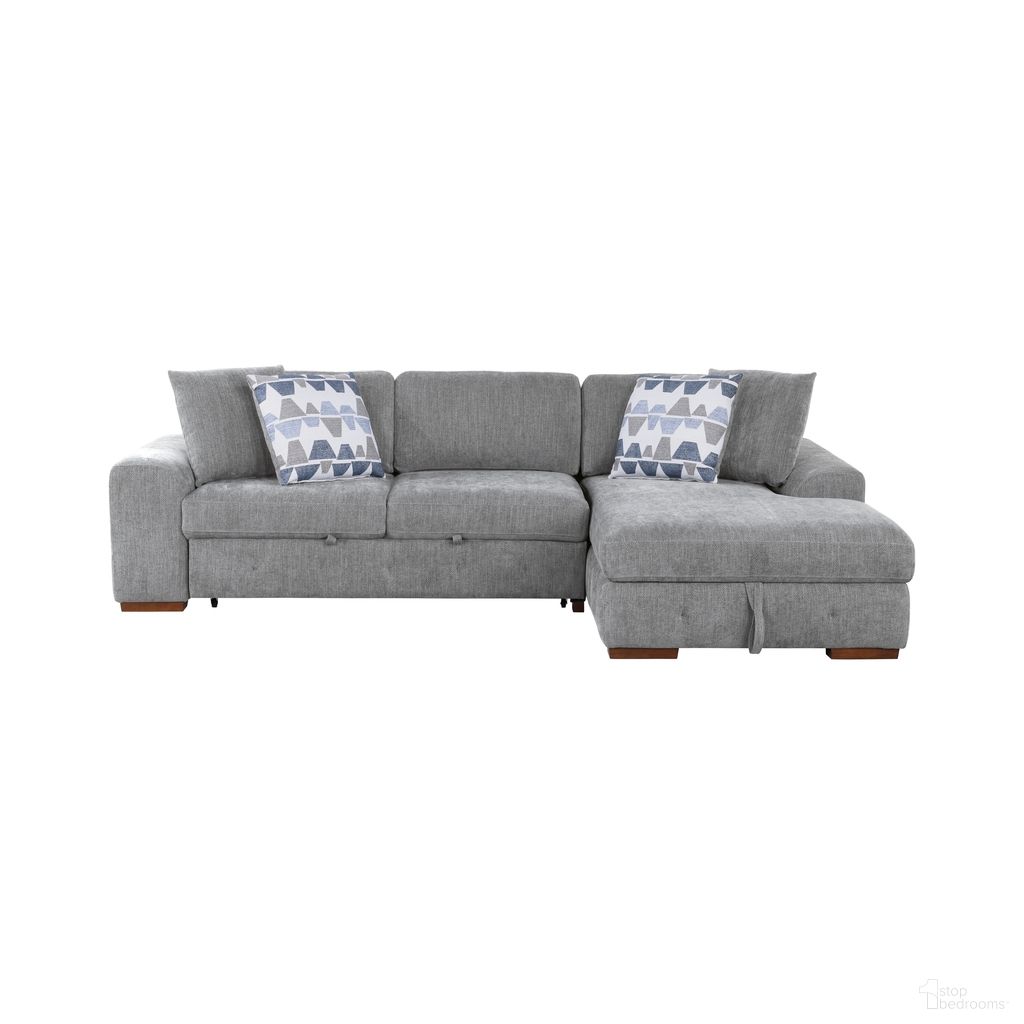 The appearance of Raife 2-Piece Sectional with Right Chaise In Gray designed by Homelegance in the modern / contemporary interior design. This gray piece of furniture  was selected by 1StopBedrooms from Raife Collection to add a touch of cosiness and style into your home. Sku: 9624GY-2L;9624GY-RC. Material: Chenille.