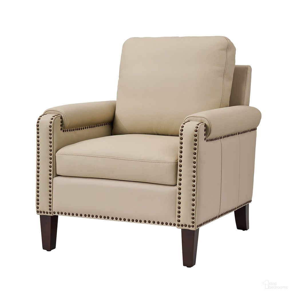 The appearance of Raimund Genuine Leather Armchair In Beige designed by Karat Home in the modern / contemporary interior design. This beige piece of furniture was selected by 1StopBedrooms from Raimund Collection to add a touch of cosiness and style into your home. Sku: CHLB0971-BGE. Material: Genuine Leather.