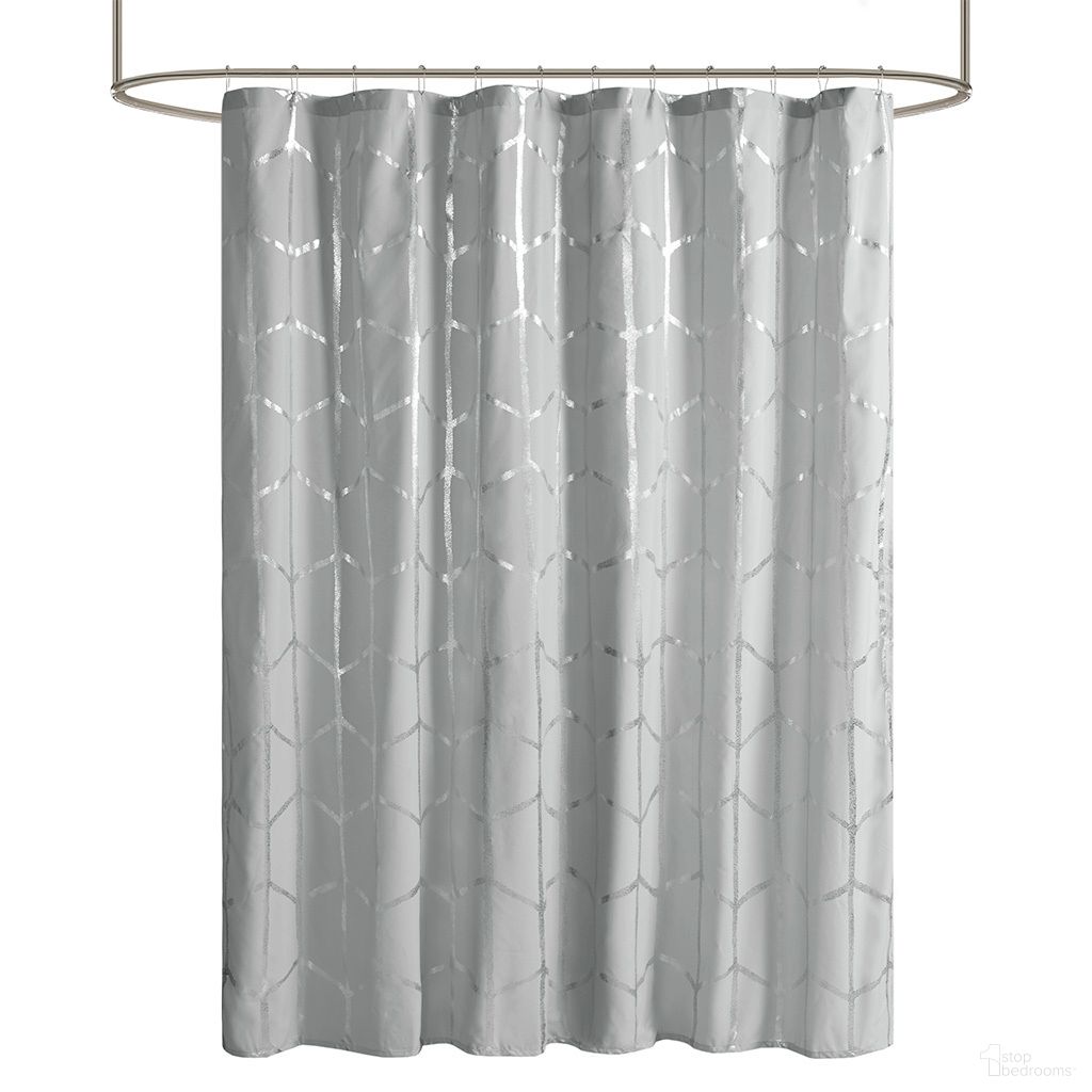 The appearance of Raina Printed Metallic Shower Curtain In Grey and Silver designed by Olliix in the modern / contemporary interior design. This grey/silver piece of furniture was selected by 1StopBedrooms from Raina Collection to add a touch of cosiness and style into your home. Sku: ID70-1292. Material: Microfiber.