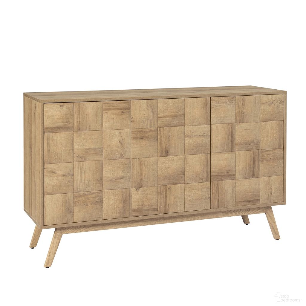 The appearance of Rainer Sideboard In Oak designed by Karat Home in the modern / contemporary interior design. This oak piece of furniture was selected by 1StopBedrooms from Rainer Collection to add a touch of cosiness and style into your home. Sku: SBSD1117-OAK. Material: Engineered Wood.