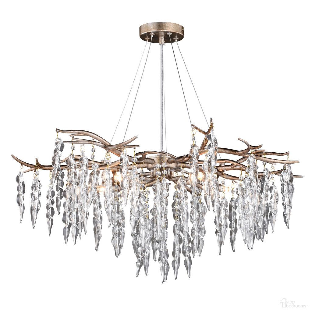 The appearance of Rainier 5 Light Chandelier In Silver Mist designed by Vaxcel in the glam interior design. This silver mist piece of furniture  was selected by 1StopBedrooms from Rainier Collection to add a touch of cosiness and style into your home. Sku: H0230. Material: Steel.