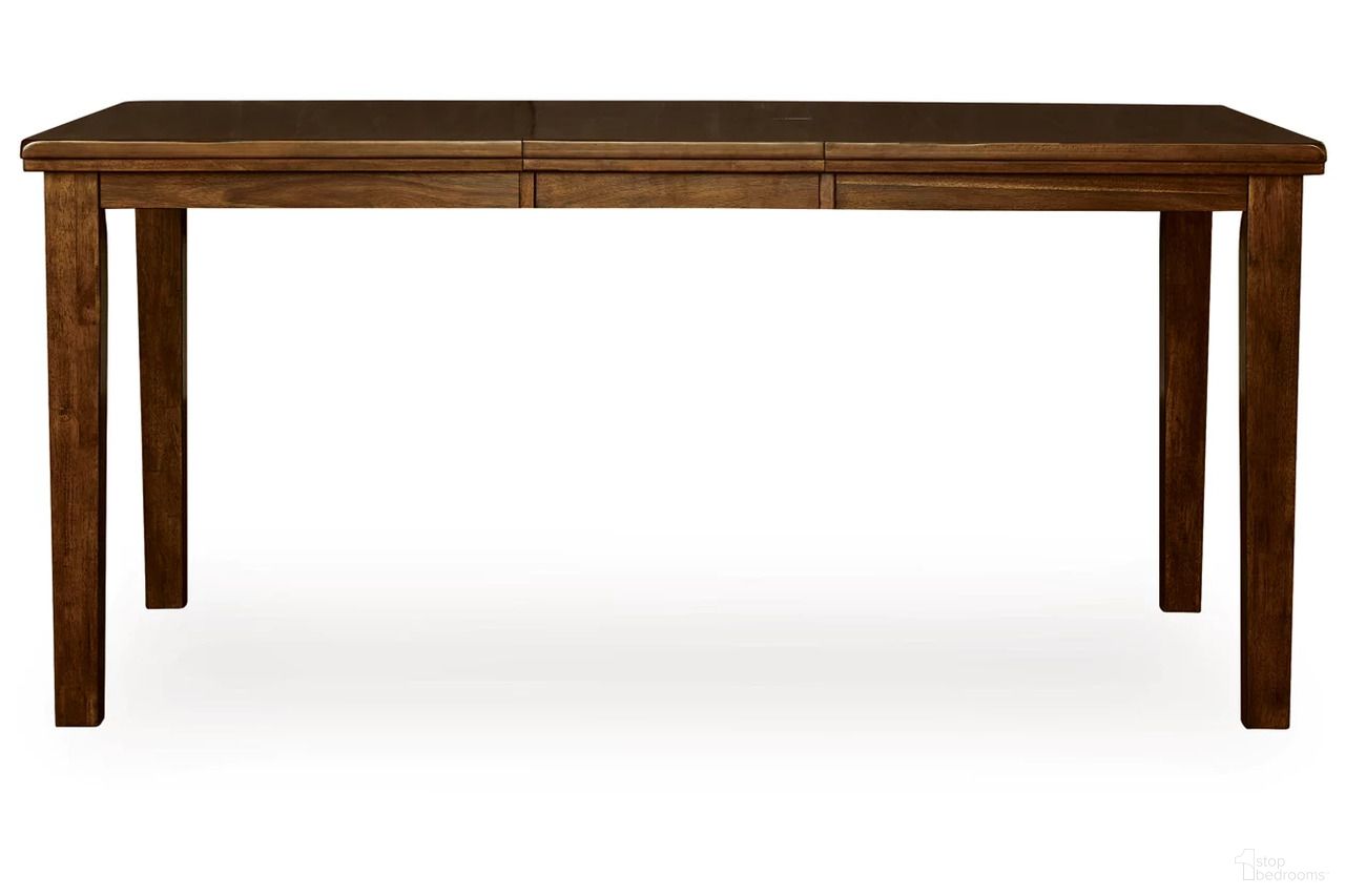 The appearance of Ralene Counter Height Dining Extension Table In Medium Brown designed by Signature Design by Ashley in the transitional interior design. This medium brown piece of furniture was selected by 1StopBedrooms from Ralene Collection to add a touch of cosiness and style into your home. Sku: D594-32. Table Base Style: Legs. Material: Wood. Table Top Shape: Rectangular. Size: 42" x 78".
