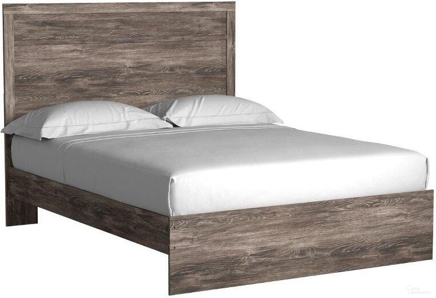 The appearance of Ralinksi Gray Queen Panel Bed designed by Signature Design by Ashley in the transitional interior design. This gray piece of furniture  was selected by 1StopBedrooms from Ralinksi Collection to add a touch of cosiness and style into your home. Sku: B2587-71;B2587-96. Bed Type: Panel Bed. Material: Wood. Bed Size: Queen.
