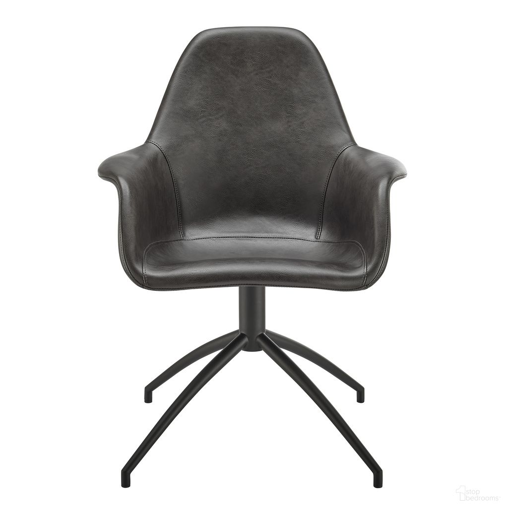 The appearance of Ralph Swivel Armchair In Charcoal Gray and Black designed by Euro Style in the modern / contemporary interior design. This charcoal gray/black piece of furniture was selected by 1StopBedrooms from Ralph Collection to add a touch of cosiness and style into your home. Sku: 30602-DKGRY. Material: Leather. Chair Type: Arm Chair.