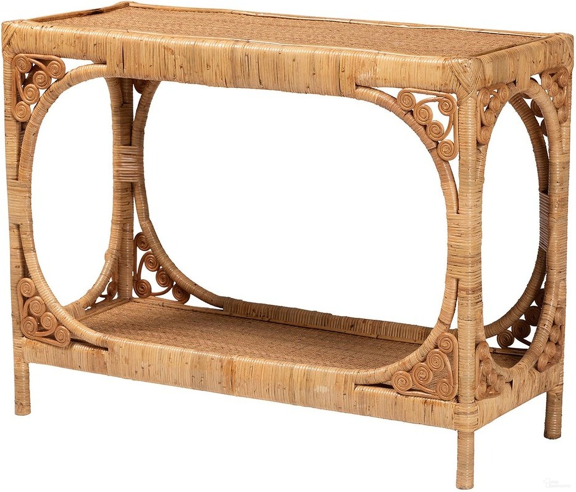 The appearance of Ramona Console Table In Honey designed by Baxton Studio in the bohemian interior design. This honey piece of furniture was selected by 1StopBedrooms from Ramona Collection to add a touch of cosiness and style into your home. Sku: DCWH1001-Light Honey Rattan-Ramona Console Table. Material: Natural Rattan.