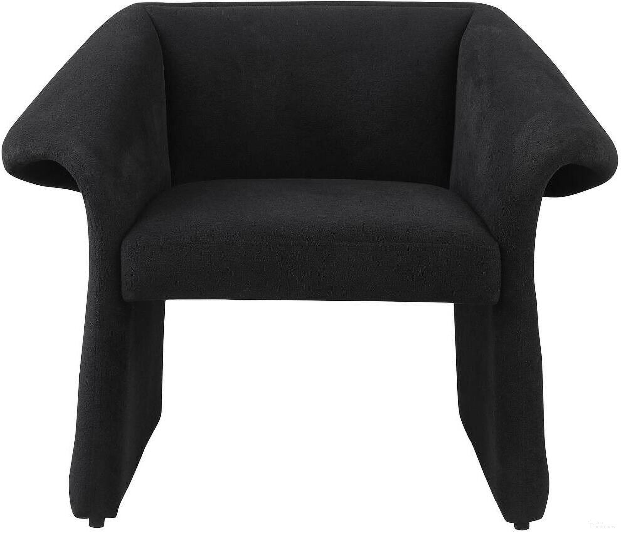 The appearance of Ramsey Upholstered Sloped Arm Accent Chair In Black designed by Coaster in the modern / contemporary interior design. This black piece of furniture  was selected by 1StopBedrooms from Ramsey Collection to add a touch of cosiness and style into your home. Sku: 907524. Material: Upholstered.