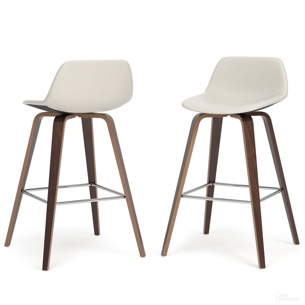 The appearance of Randolph Faux Leather Bentwood Counter/Bar Height Stool Set of 2 In Cream designed by Simpli Home in the transitional interior design. This cream piece of furniture was selected by 1StopBedrooms from Randolph Collection to add a touch of cosiness and style into your home. Sku: AXCRAN26N-CRP. Material: Bentwood.