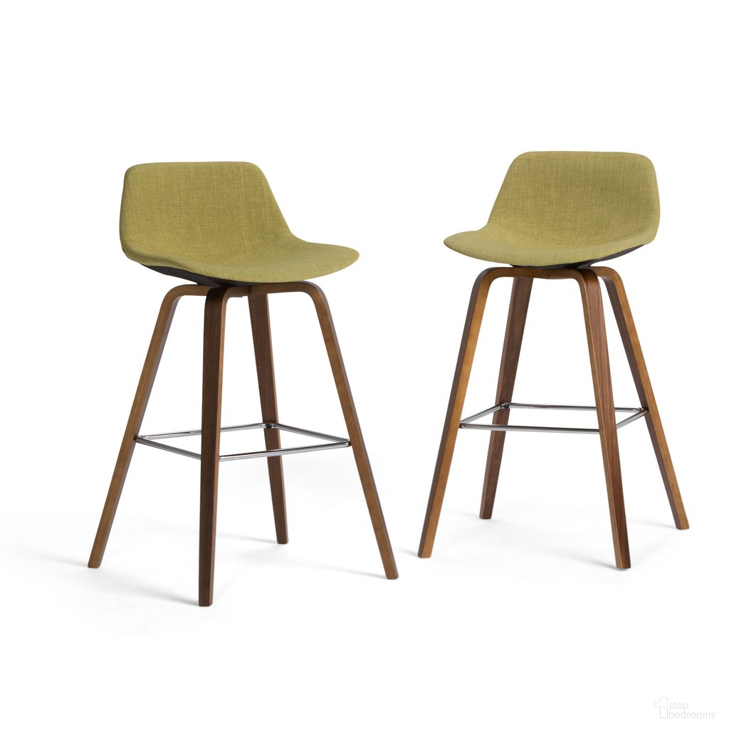 The appearance of Randolph Linen Look Fabric Bentwood Counter/Bar Height Stool Set of 2 In Acid Green designed by Simpli Home in the transitional interior design. This acid green piece of furniture was selected by 1StopBedrooms from Randolph Collection to add a touch of cosiness and style into your home. Sku: AXCRAN30N-G. Material: Linen.