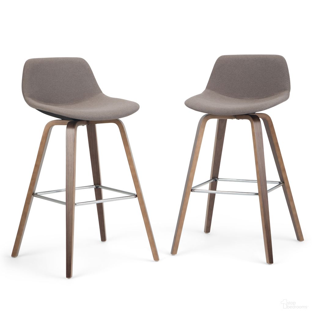Randolph Woven Fabric Bentwood Counter/Bar Height Stool Set of 2 In Mocha