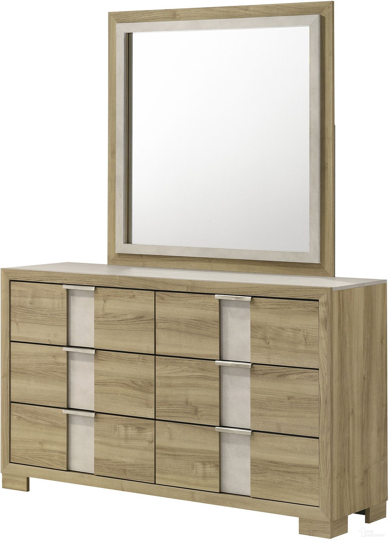 The appearance of Rangley Dresser Mirror In Driftwood designed by Crown Mark in the modern / contemporary interior design. This driftwood piece of furniture  was selected by 1StopBedrooms from Rangley Collection to add a touch of cosiness and style into your home. Sku: B6832-11. Material: MDF.