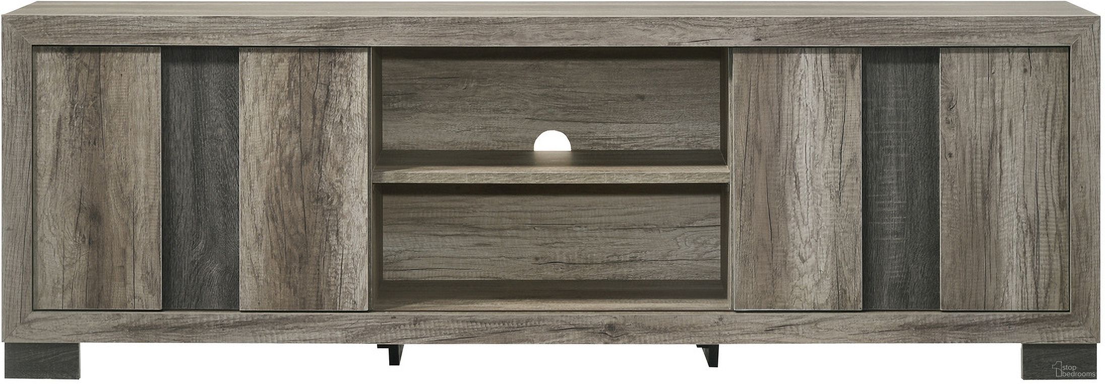 The appearance of Rangley TV Stand In Driftwood designed by Crown Mark in the modern / contemporary interior design. This driftwood piece of furniture was selected by 1StopBedrooms from Rangley Collection to add a touch of cosiness and style into your home. Sku: B6832-99. Material: MDF.