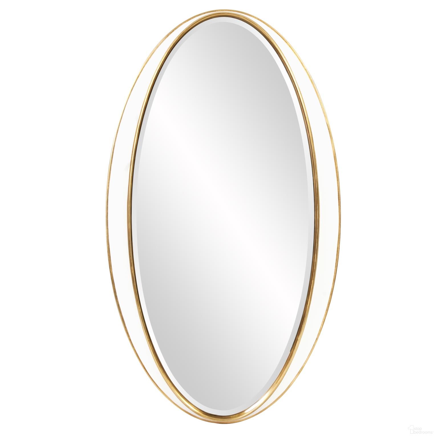 Rania Mirror In Gold and White