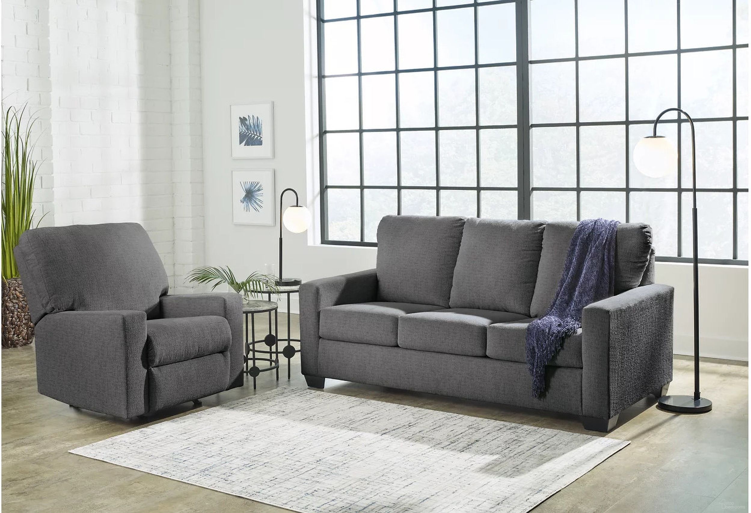 The appearance of Rannis Full Sofa Sleeper and Recliner In Pewter designed by Signature Design by Ashley in the modern / contemporary interior design. This pewter piece of furniture  was selected by 1StopBedrooms from Rannis Collection to add a touch of cosiness and style into your home. Sku: 5360236;5360225. Material: Fabric.