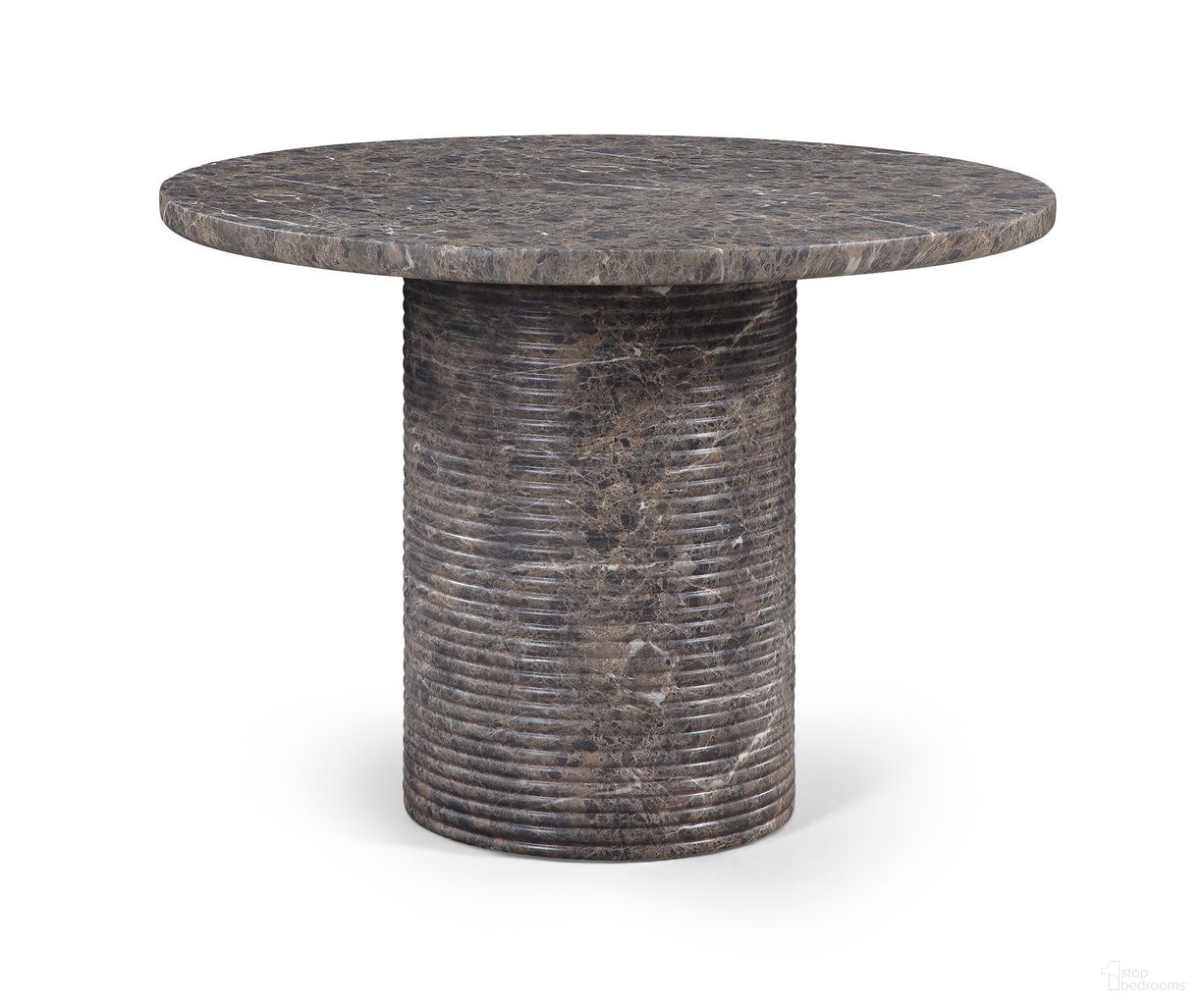 The appearance of Rapallo 43 Inch Concrete Indoor and Outdoor Dining Table In Brown designed by Meridian in the modern / contemporary interior design. This brown piece of furniture  was selected by 1StopBedrooms from Rapallo Collection to add a touch of cosiness and style into your home. Sku: 758Brown-DT Box 1/2 (Top);758Brown-DT Box 2/2 (Base). Table Base Style: Pedestal. Table Top Shape: Round. Material: Concrete. Size: 43".