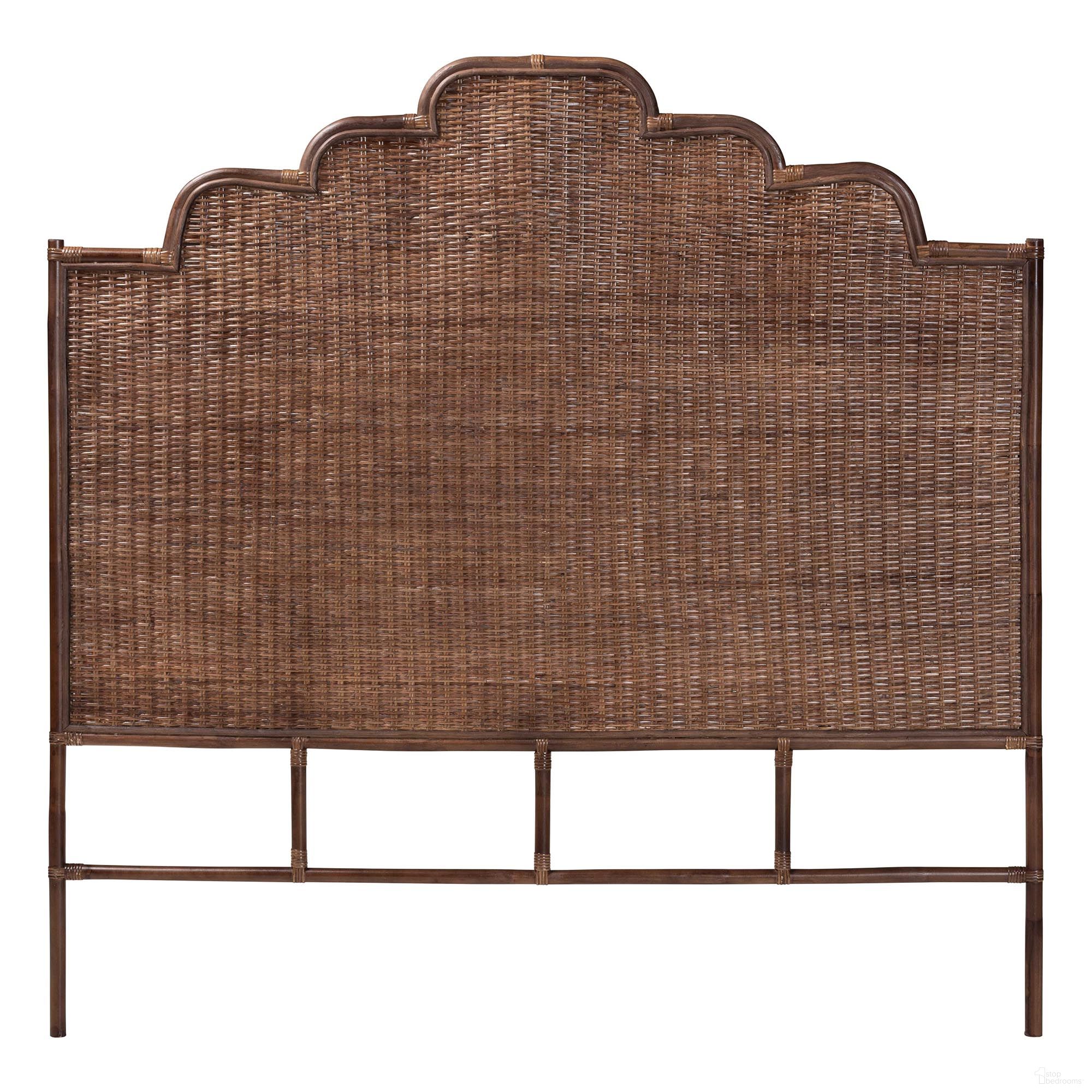 The appearance of Raphaela Natural Rattan Handwoven Wicker King Standalone Panel Headboard with Stepped Detailing In Coffee Bean designed by Baxton Studio in the bohemian interior design. This coffee bean piece of furniture  was selected by 1StopBedrooms from Raphaela Collection to add a touch of cosiness and style into your home. Sku: WS238-Coffee Bean/Rattan-HB-King. Material: Natural Rattan. Bed Size: King.