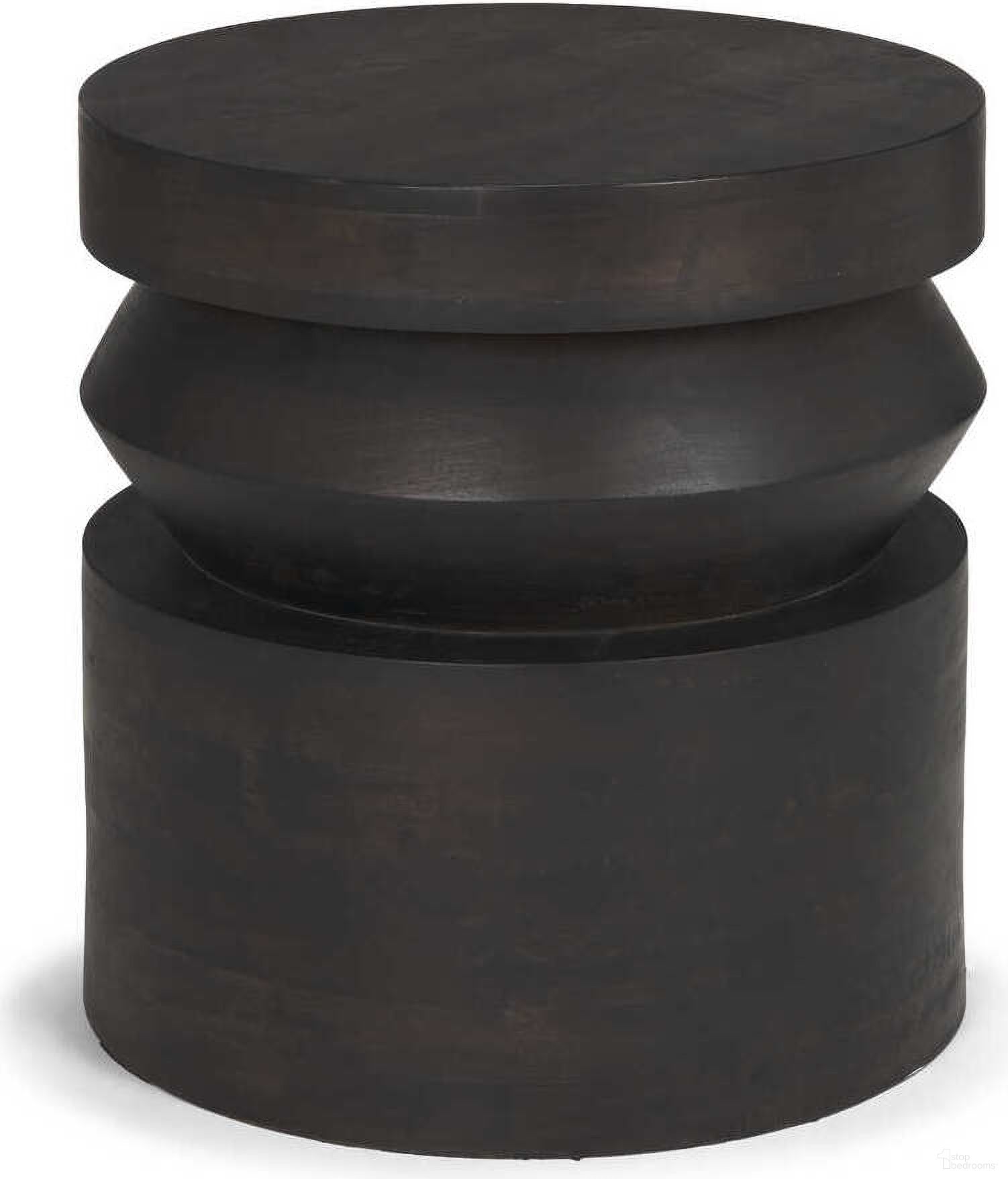 The appearance of Rashama Stacked Geometric Round Accent Table In Dark Brown designed by Mercana in the modern / contemporary interior design. This dark brown piece of furniture  was selected by 1StopBedrooms from Rashama Collection to add a touch of cosiness and style into your home. Sku: 71185. Material: Mango Wood.