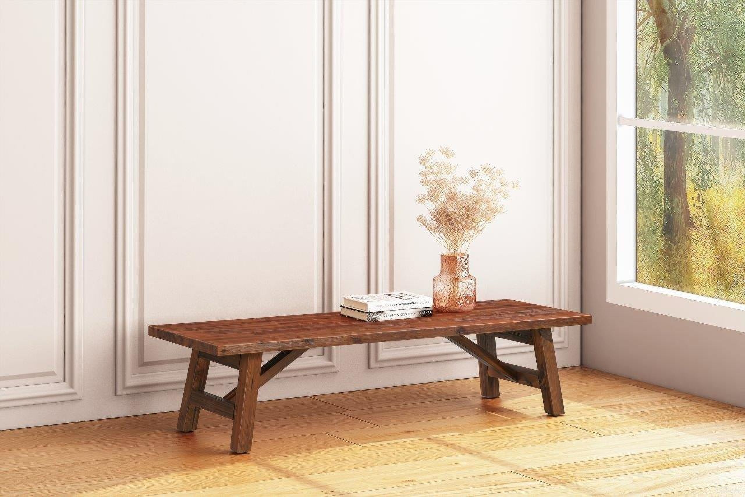 The appearance of Rasmus Acacia Wood Accent Plant Table In Chestnut Wire-Brush Finish designed by Boraam Industries in the transitional interior design. This chestnut piece of furniture was selected by 1StopBedrooms from Rasmus Collection to add a touch of cosiness and style into your home. Sku: 77321. Material: Wood.