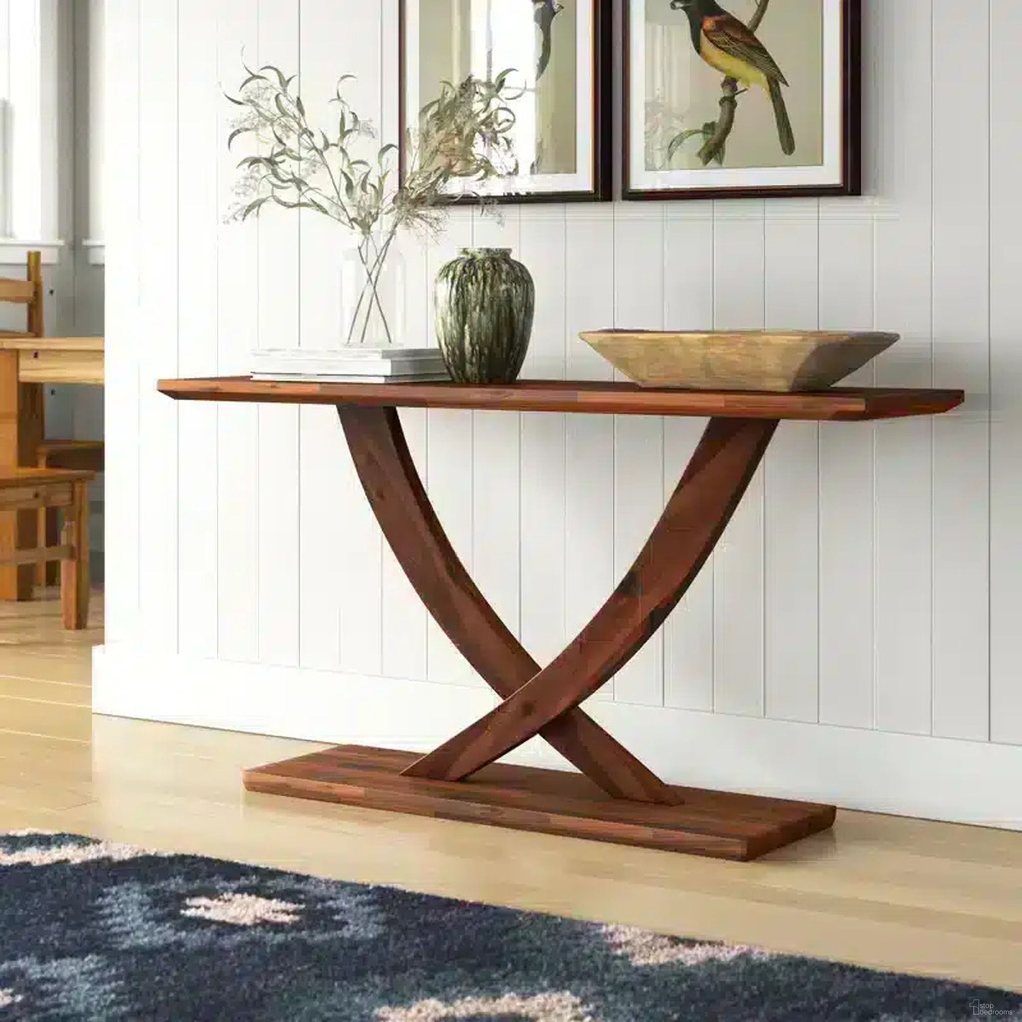 Rasmus Console Table In Chestnut Wire-Brush