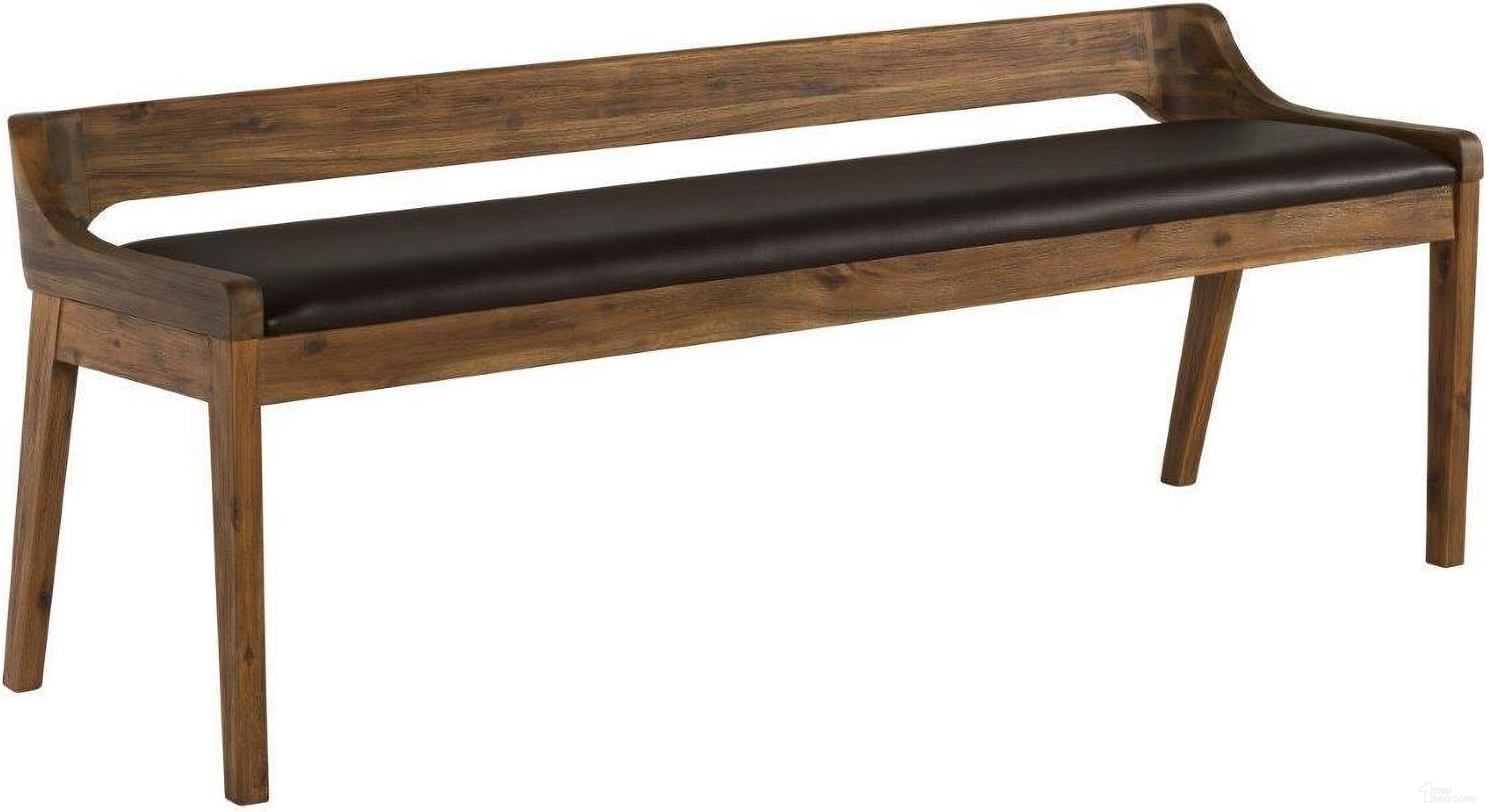 The appearance of Rasmus Dining Bench In Chestnut Wire Brush Finish designed by Boraam Industries in the transitional interior design. This chestnut piece of furniture was selected by 1StopBedrooms from Rasmus Collection to add a touch of cosiness and style into your home. Sku: 77315. Material: Rubberwood.
