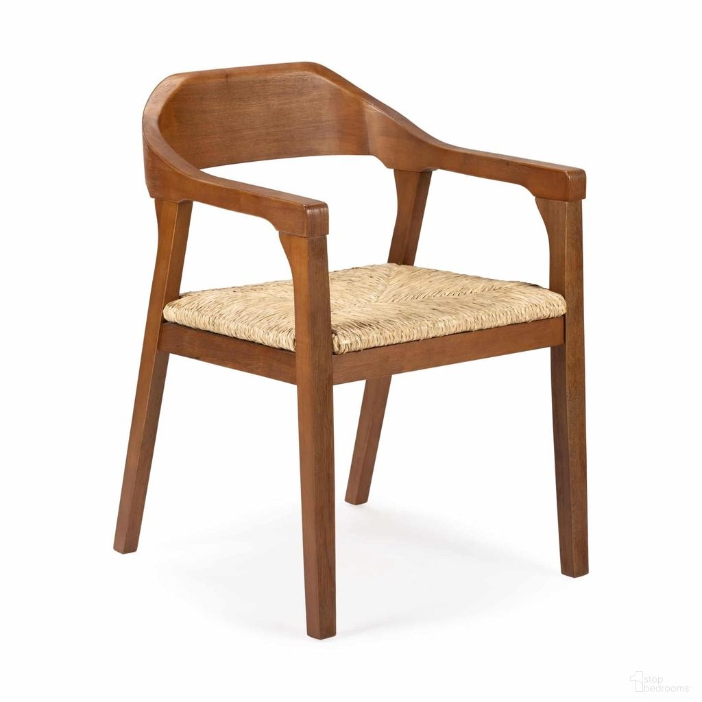 Rasmus Dining Rush Armchair In Chestnut Wire-Brush