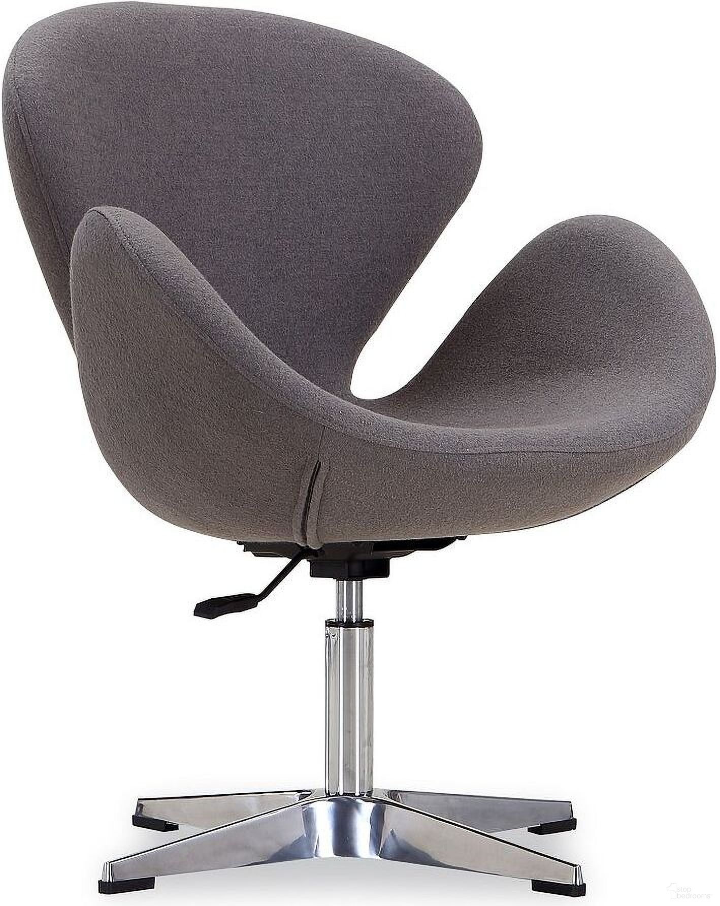 The appearance of Raspberry Adjustable Swivel Chair in Grey and Polished Chrome designed by Manhattan Comfort in the modern / contemporary interior design. This grey piece of furniture was selected by 1StopBedrooms from Raspberry Collection to add a touch of cosiness and style into your home. Sku: AC038-GY. Material: Metal.